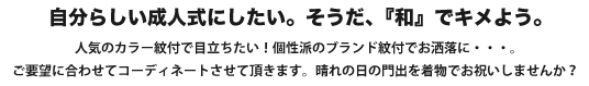 自分らしい成人式にしたい。そうだ、『和』でキメよう。